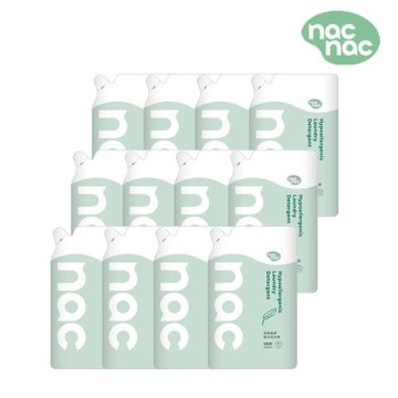 【nac nac】低敏親膚嬰兒洗衣精補充包/箱購(1100mlx12包)