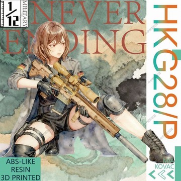 【台灣出貨】✨ 3D打印 樹脂材質HK417第一彈+G28 微縮1/12比例塑料模型玩具不可發射 兵人武器 機娘武器
