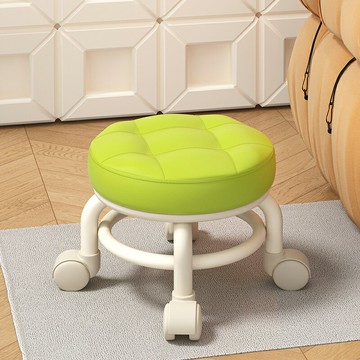 萬向輪矮凳 沙發凳 穿鞋凳 萬向滑輪矮凳靜音家用換鞋凳子旋轉美縫擦地行動圓板凳靠背小椅子【MJ25220】