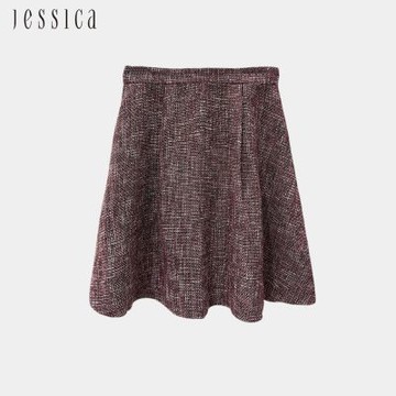 JESSICA - 甜美花呢小香風寬鬆A字短裙J30469