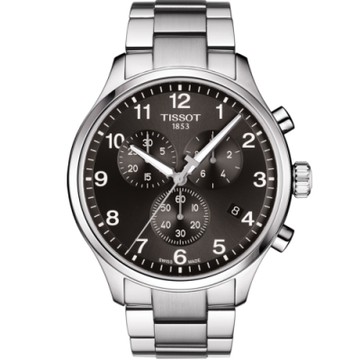 TISSOT 天梭 官方授權 Chrono XL韻馳系列經典計時腕錶 男錶 聖誕節 禮物(T1166171105701)45mm/黑
