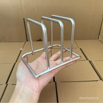 臺灣有貨⚡【店鋪熱銷】加粗特厚不銹鋼雙格砧闆架刀架廚房加粗菜闆鍋蓋收納架簡約置物架 9K7W