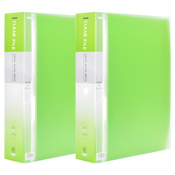 ECO Chungwoon PP材質透明文件夾  淺綠色  2本