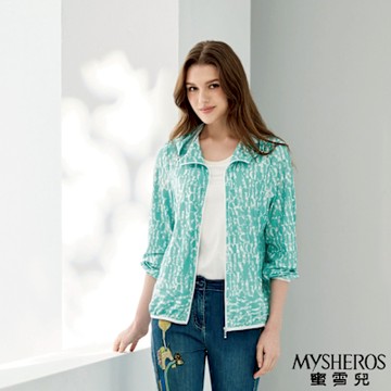 【MYSHEROS 蜜雪兒】滿版字母印花機能連帽外套-淺綠