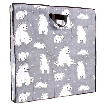 南原工房 絎縫摺疊桌巾  82 x 82cm  收納袋 小熊熊