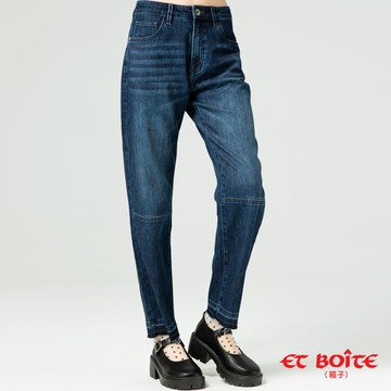 【8折▿】24H有彈中腰丹寧剪接男友褲 - BLUE WAY ET BOîTE 箱子