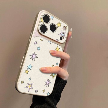 酷酷星星適用蘋果17手機殼小羊皮蘋果16保護套15新14外殼13/12