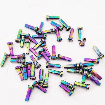 臺灣發貨>自行車通用輻條帽14G×14mm加長條帽電鍍炫彩輻條帽炫彩條帽HUG