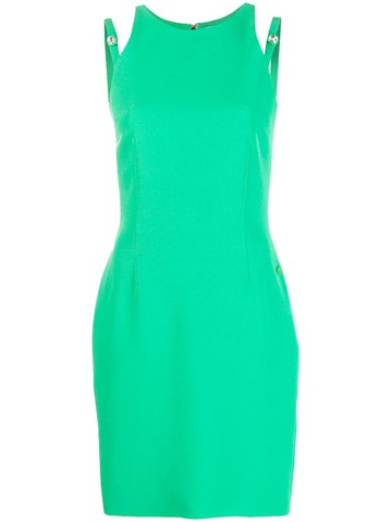 Chiara Ferragni - cold-shoulder halterneck dress - women - Polyester/Polyester/Elastane - 38 - Green