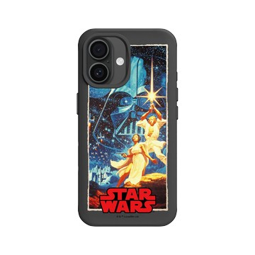 iPhone 16 SolidX 黑 - 迪士尼-星際大戰 Star Wars - 路克&莉亞公主-電影海報