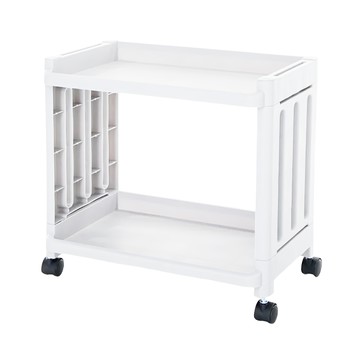 品屋 浴室置物架二層 萬向輪底部方便移動 鏤空柵欄設計通風透氣  39.8 x 24.4 x 37.6cm  白色  1個