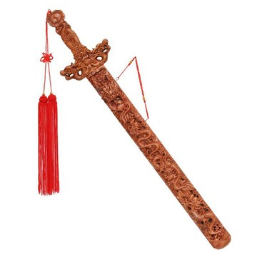 ✅正宗桃木劍 純桃木七星劍 八卦劍掛件 鎮宅客廳裝飾一米九龍寶劍法器 臺灣出貨 1213