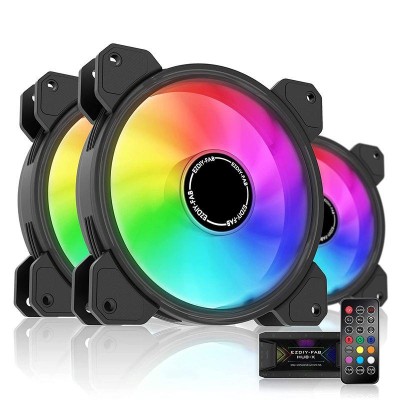 EZDIY-FAB 120mm RGB PCケースファン マザーボードAura 同期 リモコン ...