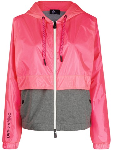 Moncler Grenoble - zip-fastening hooded jacket - women - Polyester/Polyamide/Cotton/Cotton/Polyester - S - Pink