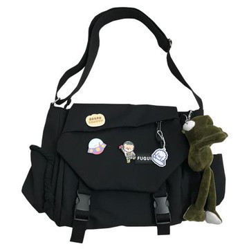 韓國ins日系大容量工裝斜挎包男女大學生上課包原宿韓版百搭單肩