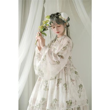 【本草綱目】新印花1.0小外套-青LO原創國牌Lolita中華風外套