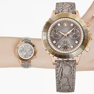 SWAROVSKI 施華洛世奇 Octea Chrono 水晶計時手錶 女錶 1212購物節 送禮推薦-37mm 5671153