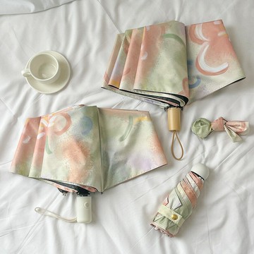 雨傘 折疊傘 防曬傘 全自動女防紫防曬兩用太陽傘小傘跨境小眾便攜雨傘森系晴雨ins遮