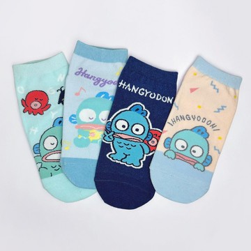 【ONEDER旺達】三麗鷗人魚漢頓直版襪 Hangyodon 台灣製棉襪