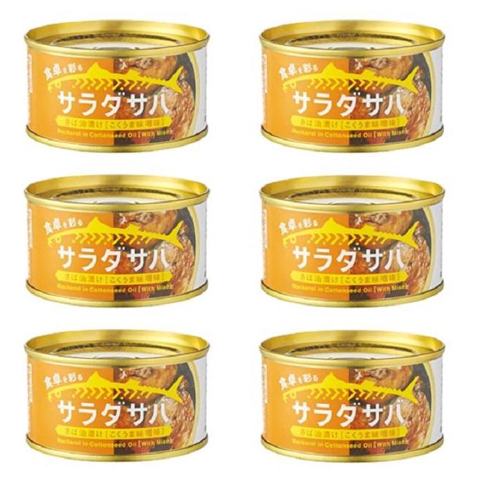 サラダ サバ 油漬け こくうま みそ 味 １缶 固形量 110ｇ 総量 170ｇ 6缶セット 簡易梱包