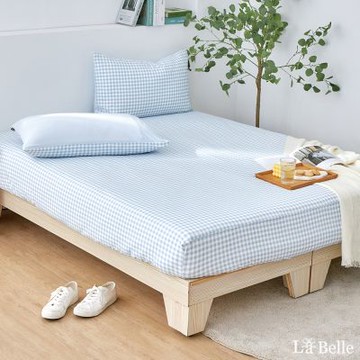 【Great Living格蕾寢飾】義大利La Belle 藍莓鬆餅 雙人眠綿冰涼感床包枕套組