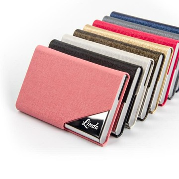 女士名片夾大容量男式創意簡約名片盒卡片盒刻字logo 99購物節