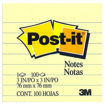 3M 思高牌 Post-it 利貼 NO.630 可再貼橫格便條紙 100張 75x75mm
