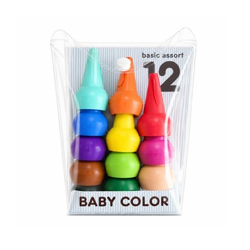 蠟筆 【OE TOYS】手指蠟筆12色 不沾手蠟筆 手指蠟筆 塗鴉筆 可堆疊蠟筆 彩色筆