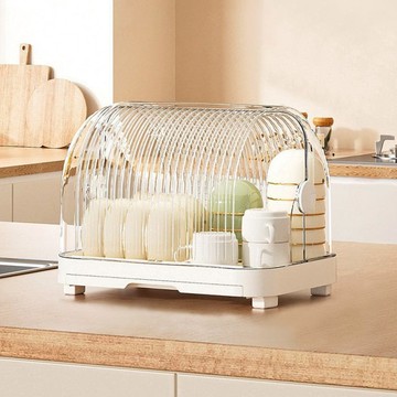 流光輕奢風掀蓋式單層碗盤瀝水收納箱 單一規格