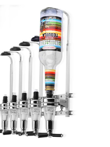 6頭直排掛壁式倒酒架倒酒器洋酒分酒器量取基酒調酒創意酒具酒掛