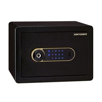 kimyu safe 金鈺保險箱 AF25 小型智慧型指紋觸碰密碼保險箱 42x34x33cm 8kg 合金鋼板打造  黑色 + 金色