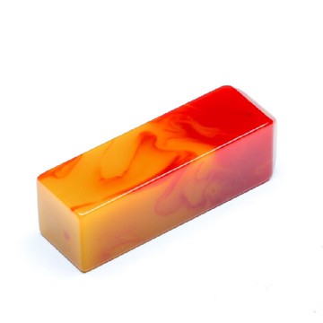 天然新疆和田玉彩玉黃紅款印章男女士款 可刻字