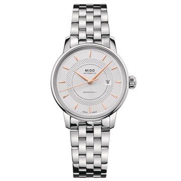 MIDO美度 官方授權 BARONCELLI SIGNATURE永恆系列 經典機械腕錶 禮物 送禮 推薦 30mm/ M0372071103101