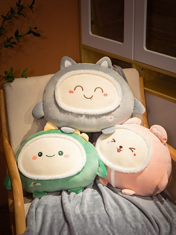 優樂悅~可愛抱枕被子兩用辦公室午睡二合一空調毯可插手客廳沙發靠枕車載抱枕 娃娃【可開發票】
