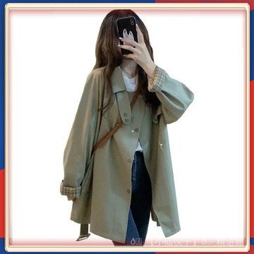 🌸 台灣出貨🌸 卡其色風衣外套女春鞦新款英倫風小個子工裝中長款高級感大衣 💎品質保證💎 X35-2
