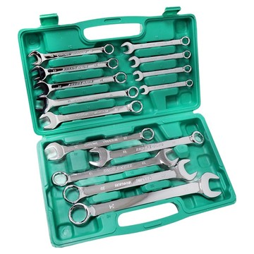 梅開板手14件組 附收納盒 鉻釩鋼材質 多種尺寸 汽車機車維修工具  1組