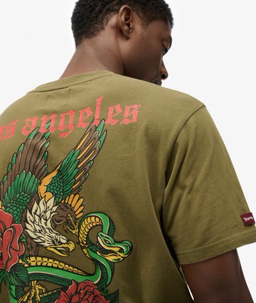 Superdry Men's Tattoo Loose T-shirt Green Size: M