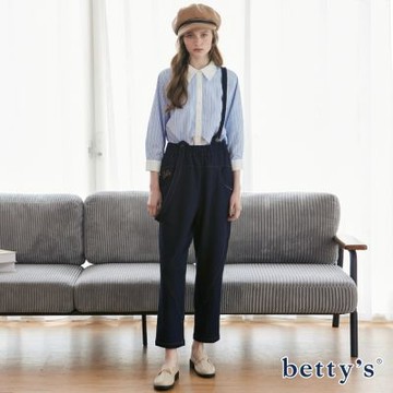 betty’s貝蒂思        特殊拼接綁帶設計吊帶褲(共二色)