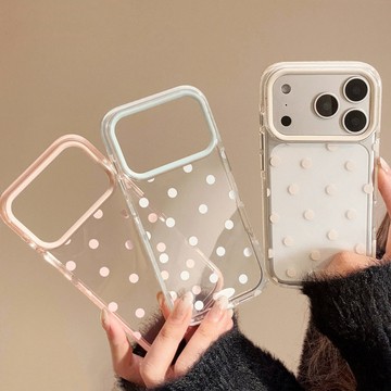 簡約純色波點適用防摔手機殼 iphone17手機殼 16 15保護殼 簡約設計