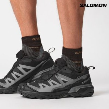 【Salomon索羅門】X ULTRA 360 GORE-TEX 男款 防水 低筒登山鞋 黑/磁鐵黑