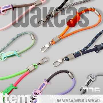 【Wakcas】雙色拼接可調式手機掛繩 可調長短 手機短繩 手機背帶 手繩 短繩 掛繩 頸掛繩 長掛繩