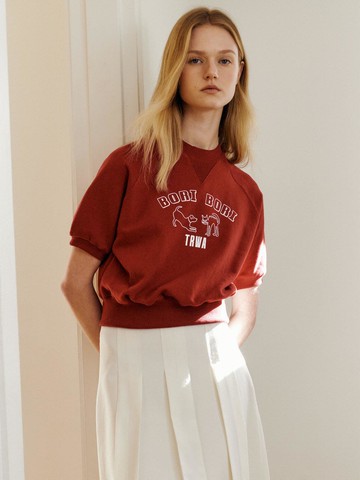 bori bori short-sleeved sweatshirt (RED)