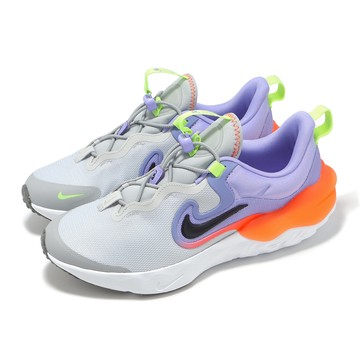 [ACS] Nike 慢跑鞋 Run Flow GS 大童 女鞋 灰 藍 緩震 栓扣 運動鞋 DR0472-002