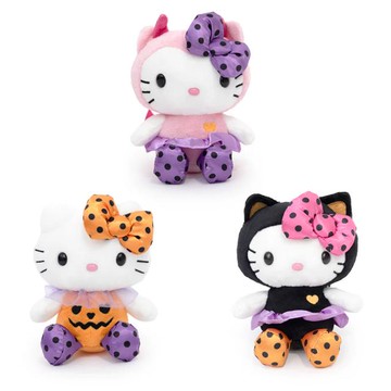 小禮堂 Sanrio 三麗鷗 Hello Kitty 絨毛玩偶娃娃 (點點 萬聖節系列)