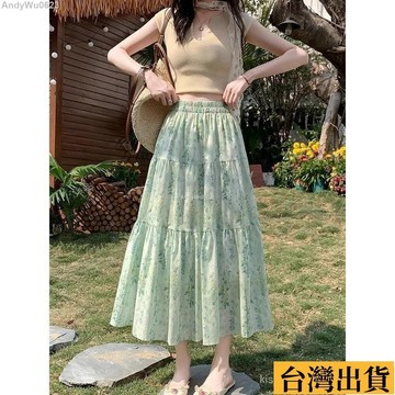 🌈台倉出庫🌈 洋裝 碎花半身裙 a字長裙 過膝中長裙 高腰顯瘦 碎花裙 半身裙 蛋糕裙 a字裙 女生裙子
