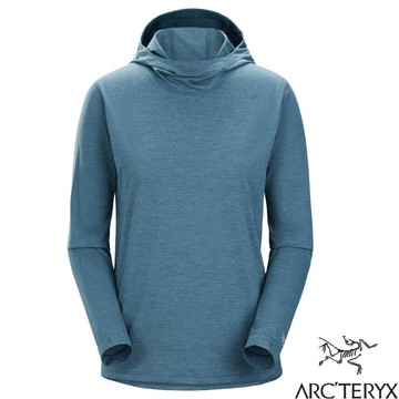 【ARCTERYX 始祖鳥】女 Taema 快乾長袖套頭衫.排汗長袖連帽上衣_X000007295-30804 寧靜雜綠