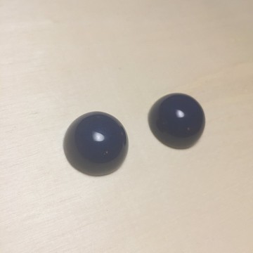 復古深藍凸圓耳環耳夾