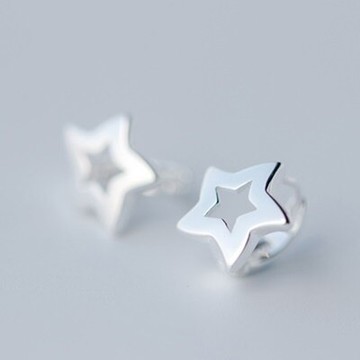 925純銀耳環耳針式耳飾-氣質甜美鏤空星星母親節生日情人節禮物女飾品73ds12【獨家進口】【米蘭精品】