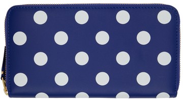 Comme des Garçons Wallets 海军蓝 Polka Dot 拉链钱包