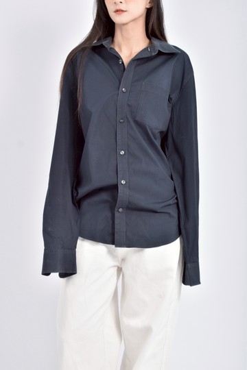 (L) club monaco西裝棉質長袖黑色襯衫上衣